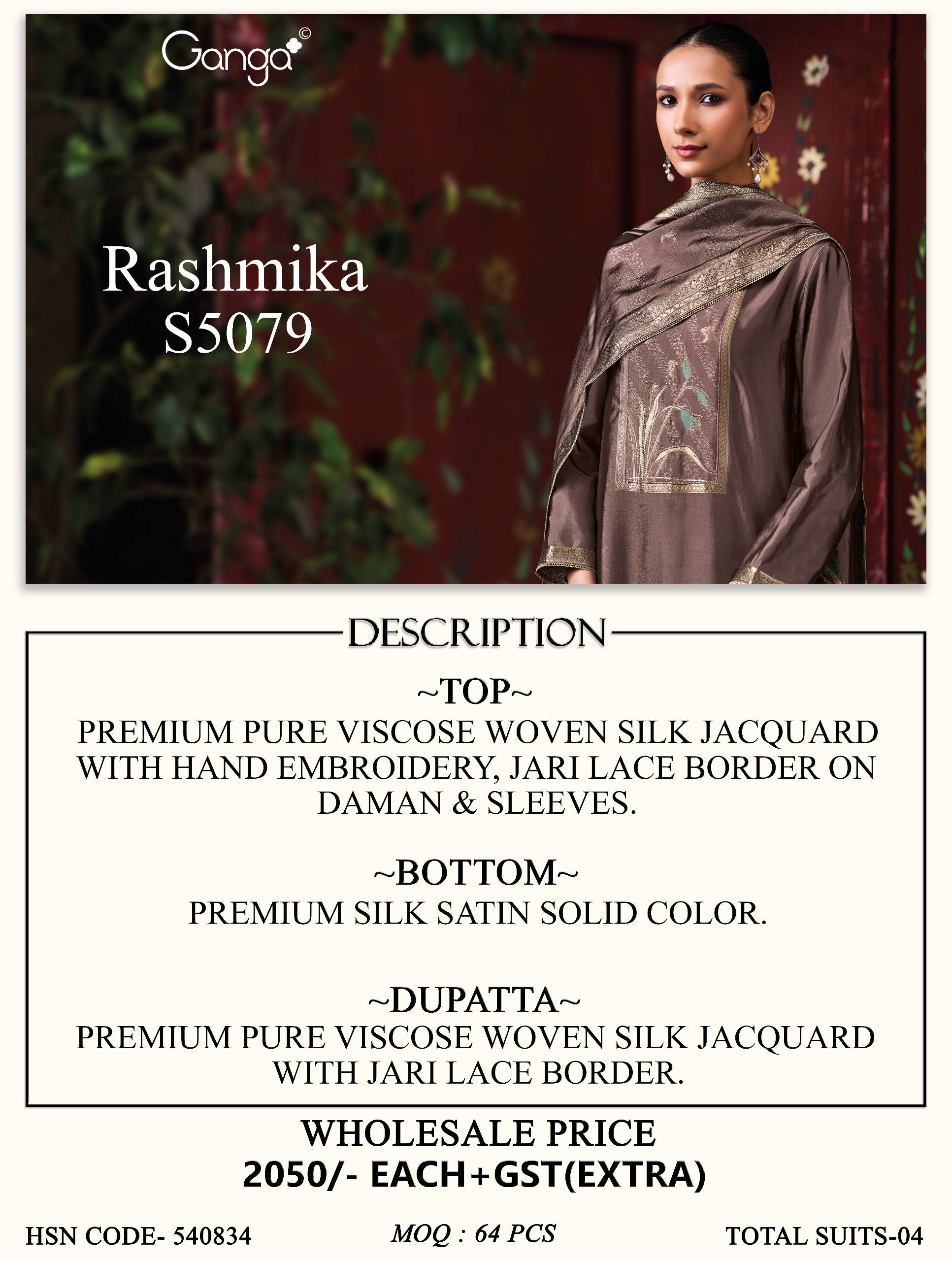 Rashmika 5079 Series By GANGAFASHION Stylish Beautiful Colourful Viscose Silk Dresses At Wholesale Price